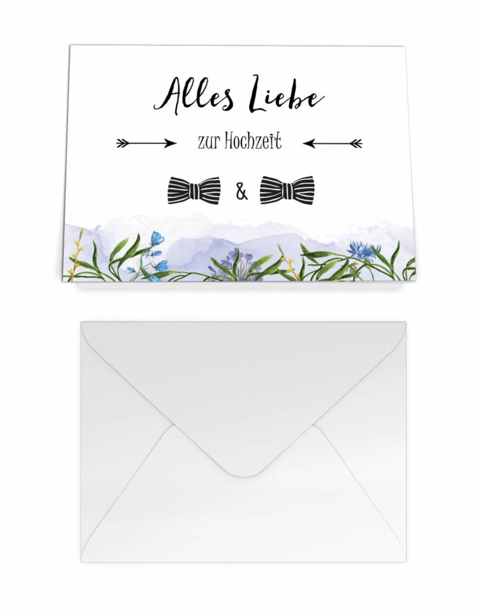 Glückwunschkarte Hochzeit "Männer" mit Umschlag