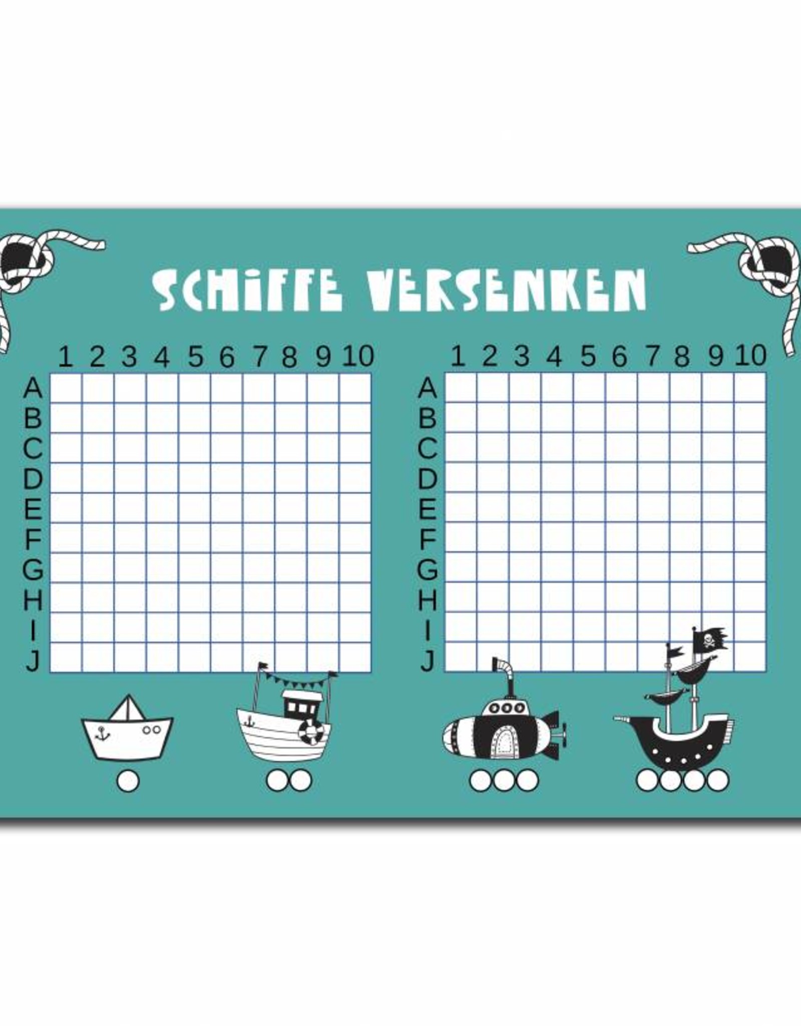 Schiffe versenken Reisespiel 2 Blöcke DN A5