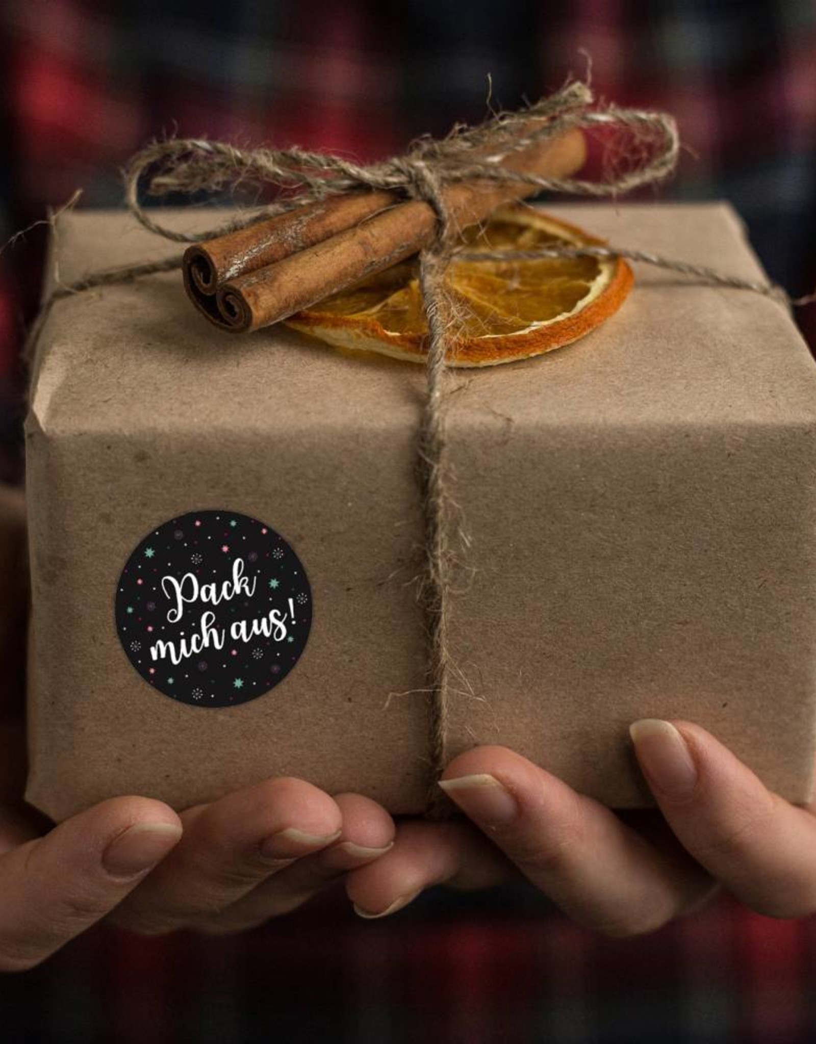 25 Sticker "Pack mich aus" Geschenkaufkleber