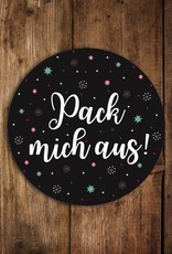 25 Sticker "Pack mich aus" Geschenkaufkleber