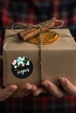 25 Sticker "vegan", Geschenkaufkleber