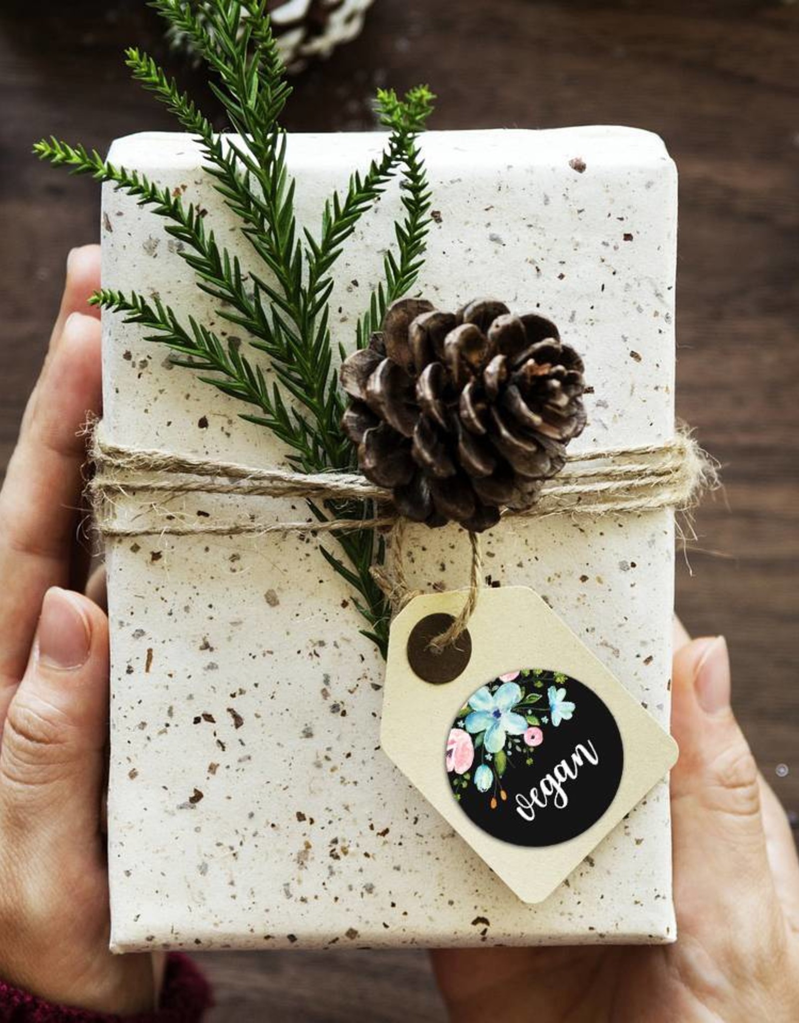 25 Sticker "vegan", Geschenkaufkleber