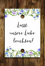 50 Schilder für Knicklichter "Blaue Hochzeit"