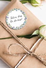 50 Sticker "Schön, dass Du da bist!" Blaue Hochzeit