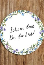 50 Sticker "Schön, dass Du da bist!" Blaue Hochzeit