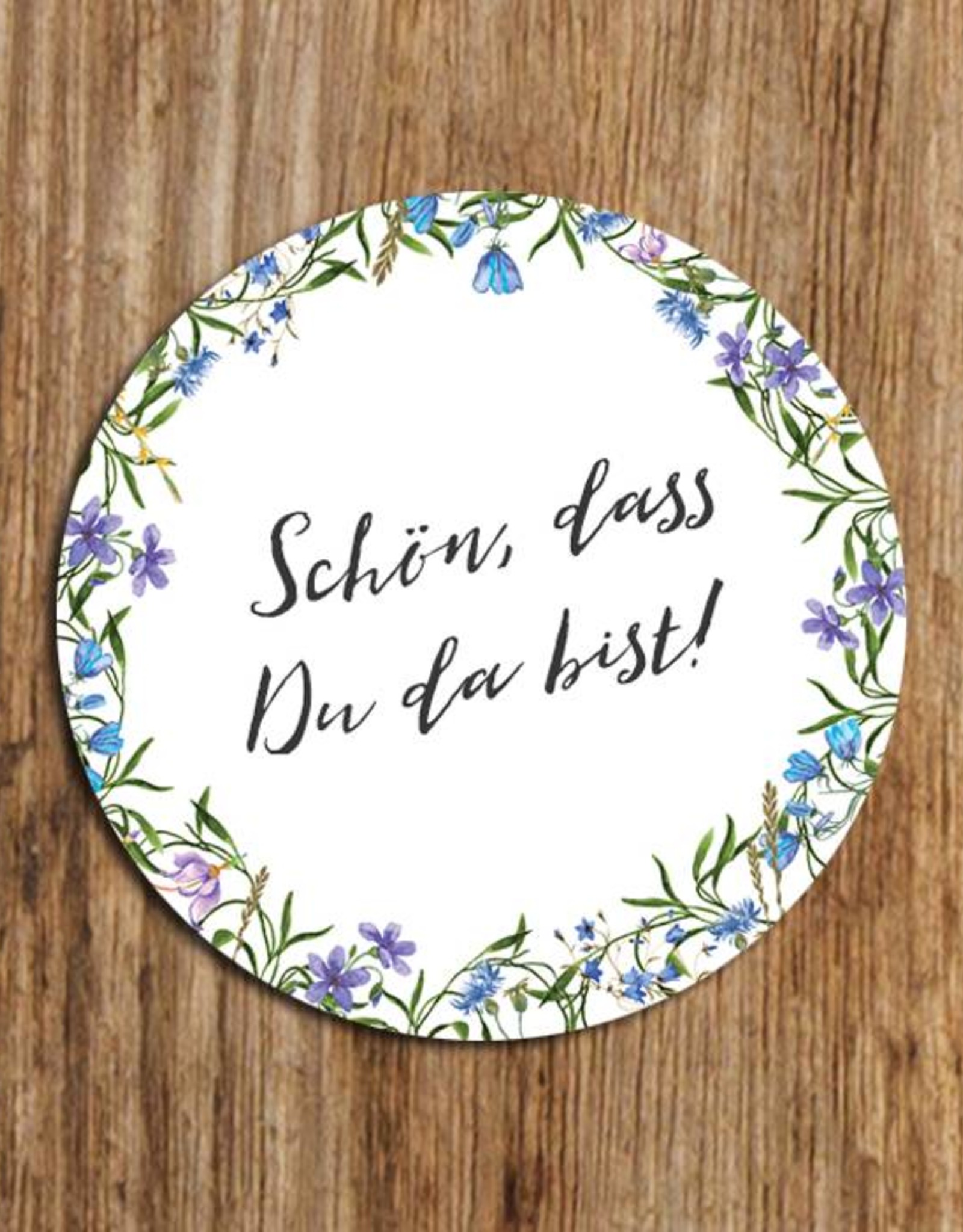 50 Sticker "Schön, dass Du da bist!" Blaue Hochzeit