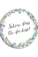 50 Sticker "Schön, dass Du da bist!" Blaue Hochzeit