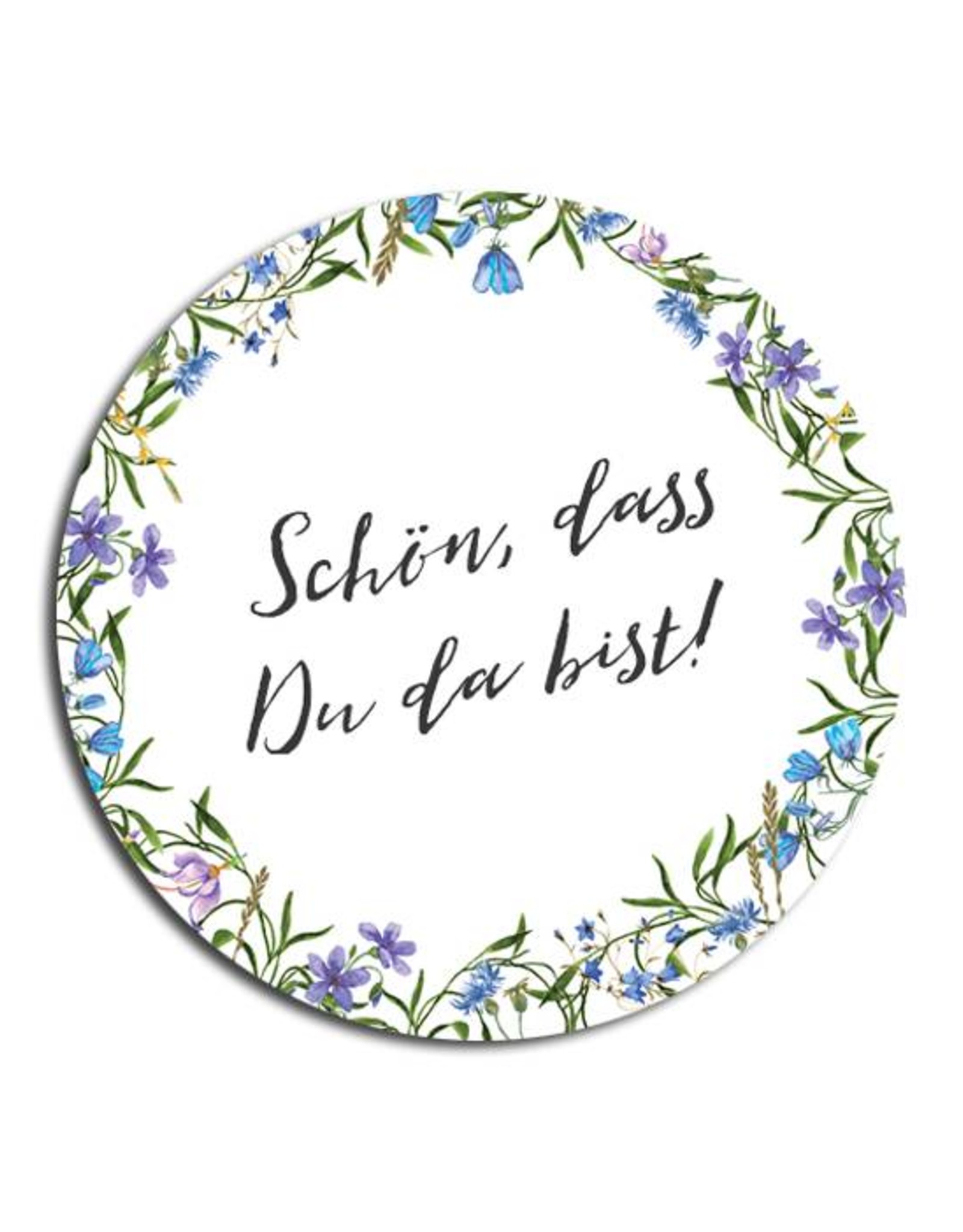 50 Sticker "Schön, dass Du da bist!" Blaue Hochzeit