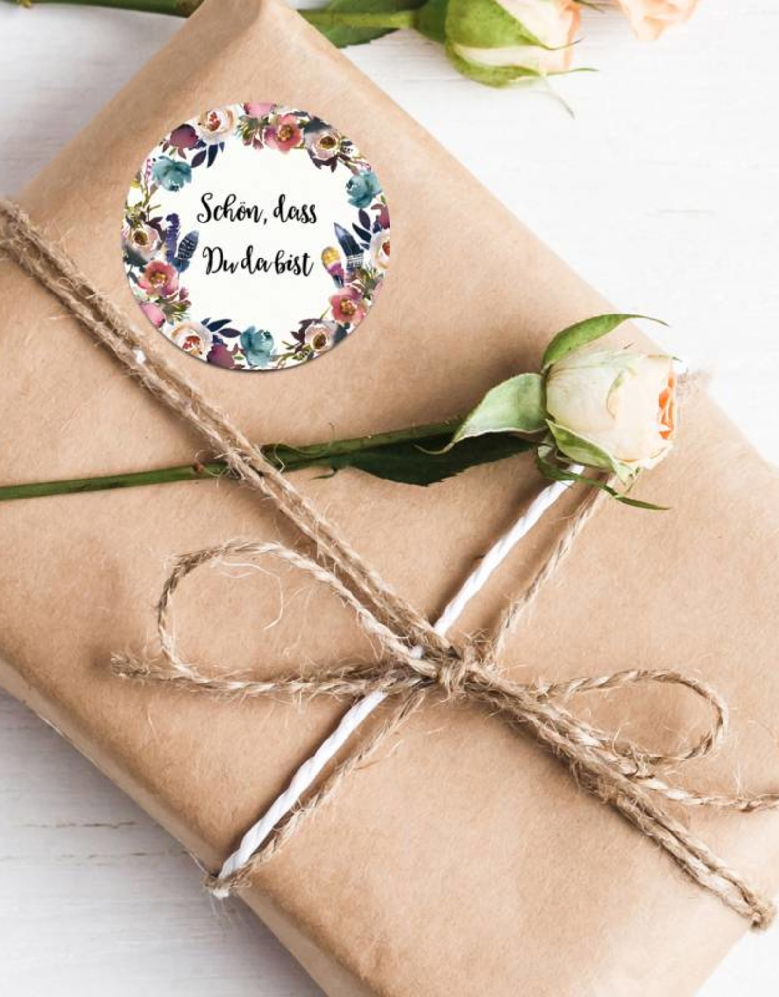 50 Sticker "Schön, dass Du da bist!" Boho Hochzeit