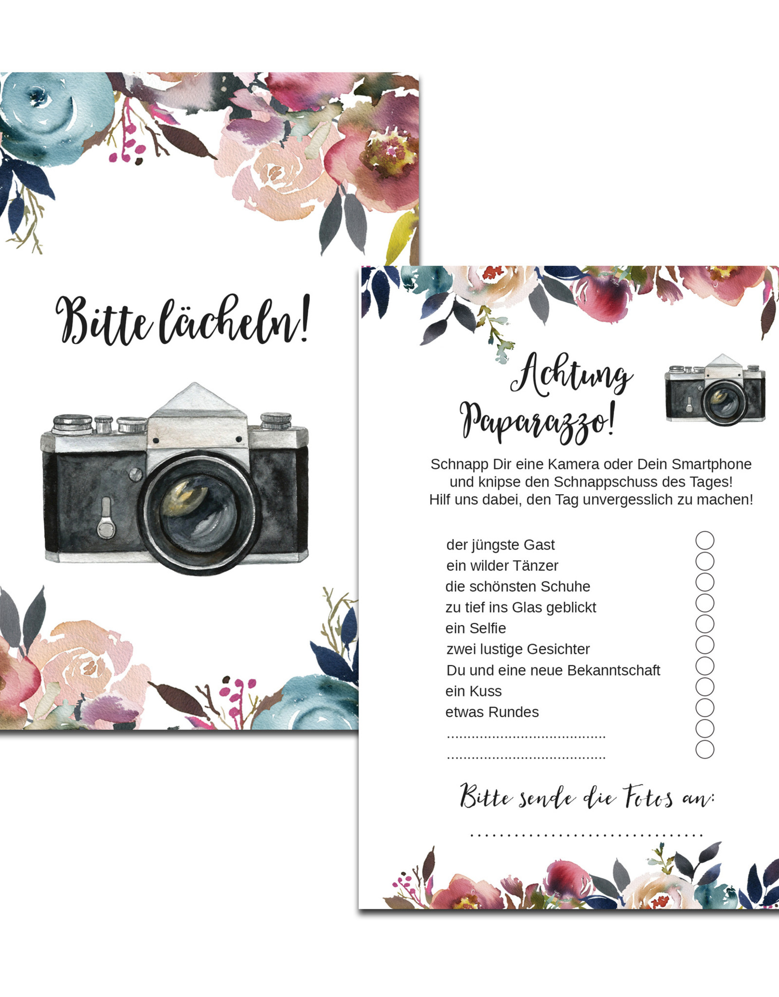 50 Fotokarten "Boho Hochzeit"