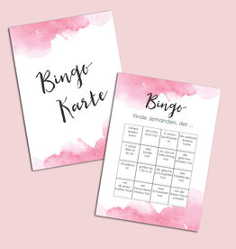 50 Bingokarten "Aquarell Hochzeit", Hochzeitsbingo