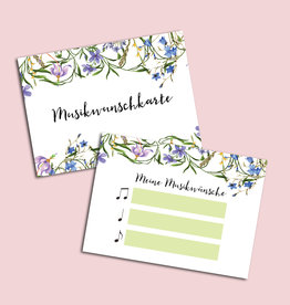 50 Musikwunschkarten "Blaue Hochzeit"