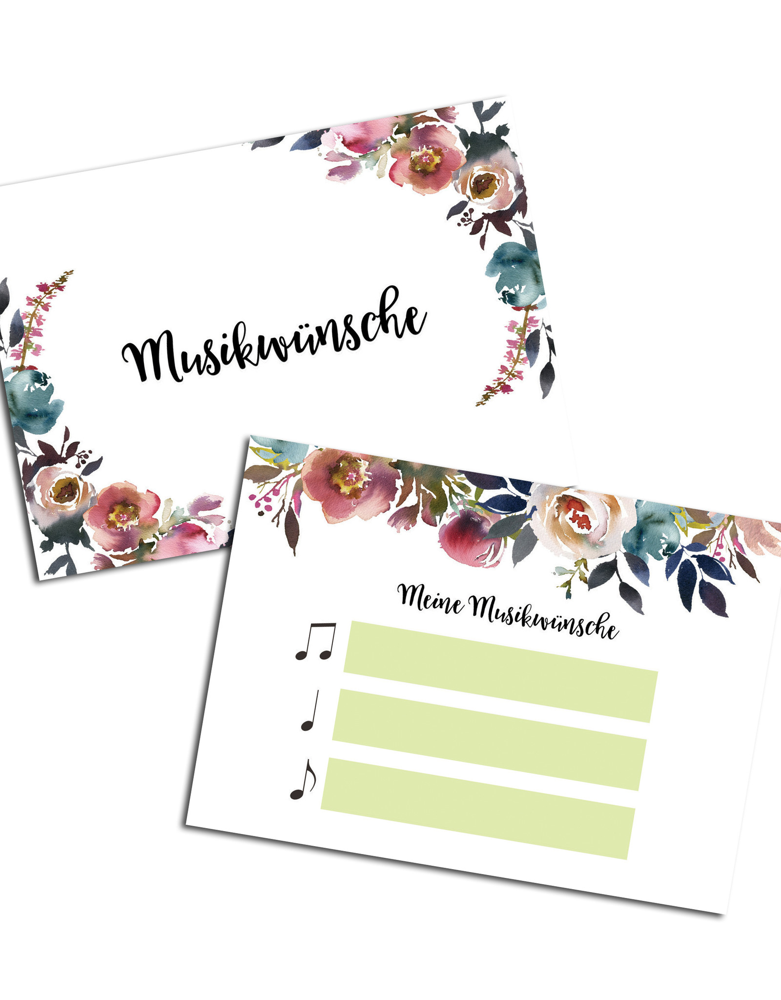 50 Musikwunschkarten für Hochzeit oder Geburtstag