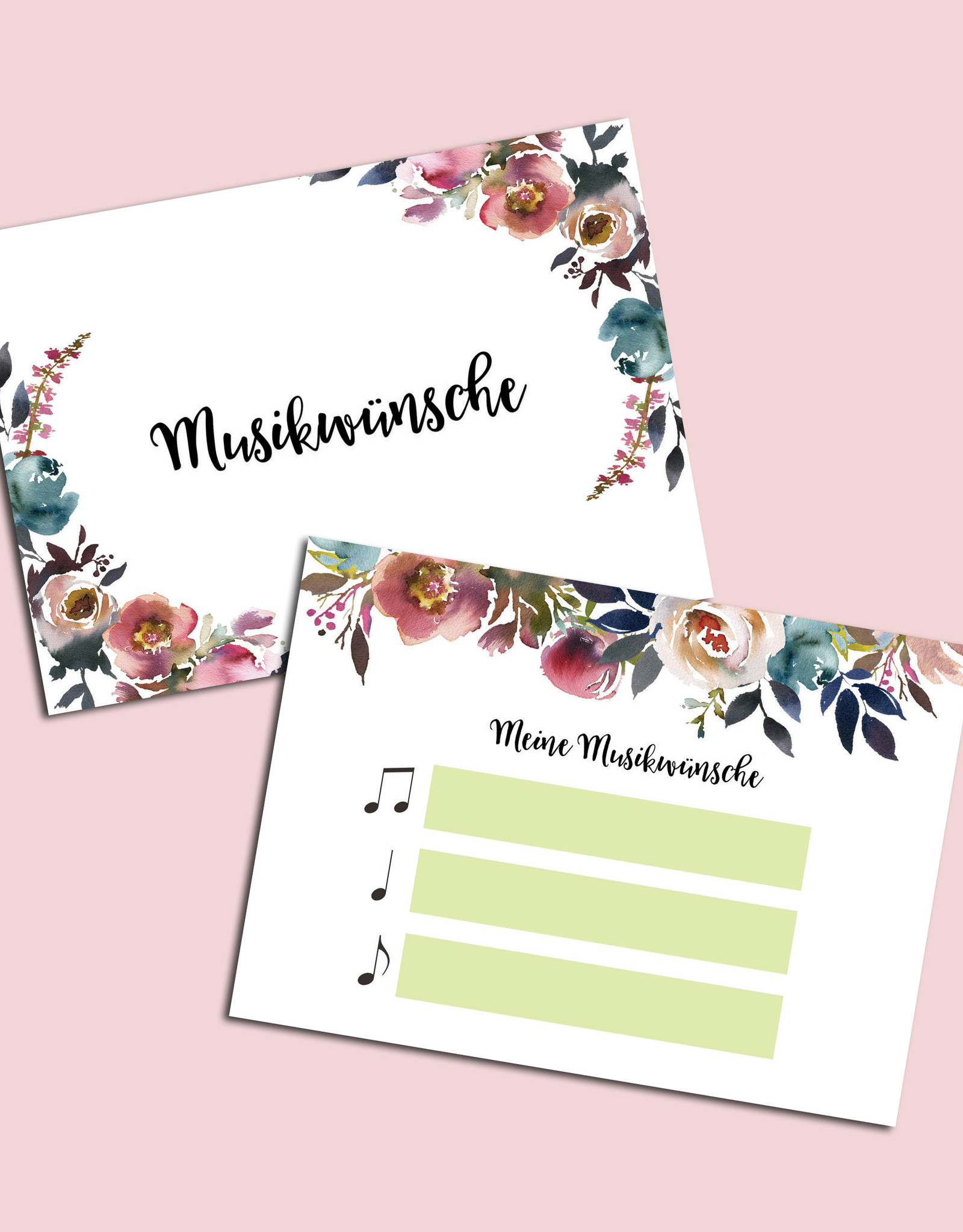 50 Musikwunschkarten für Hochzeit oder Geburtstag