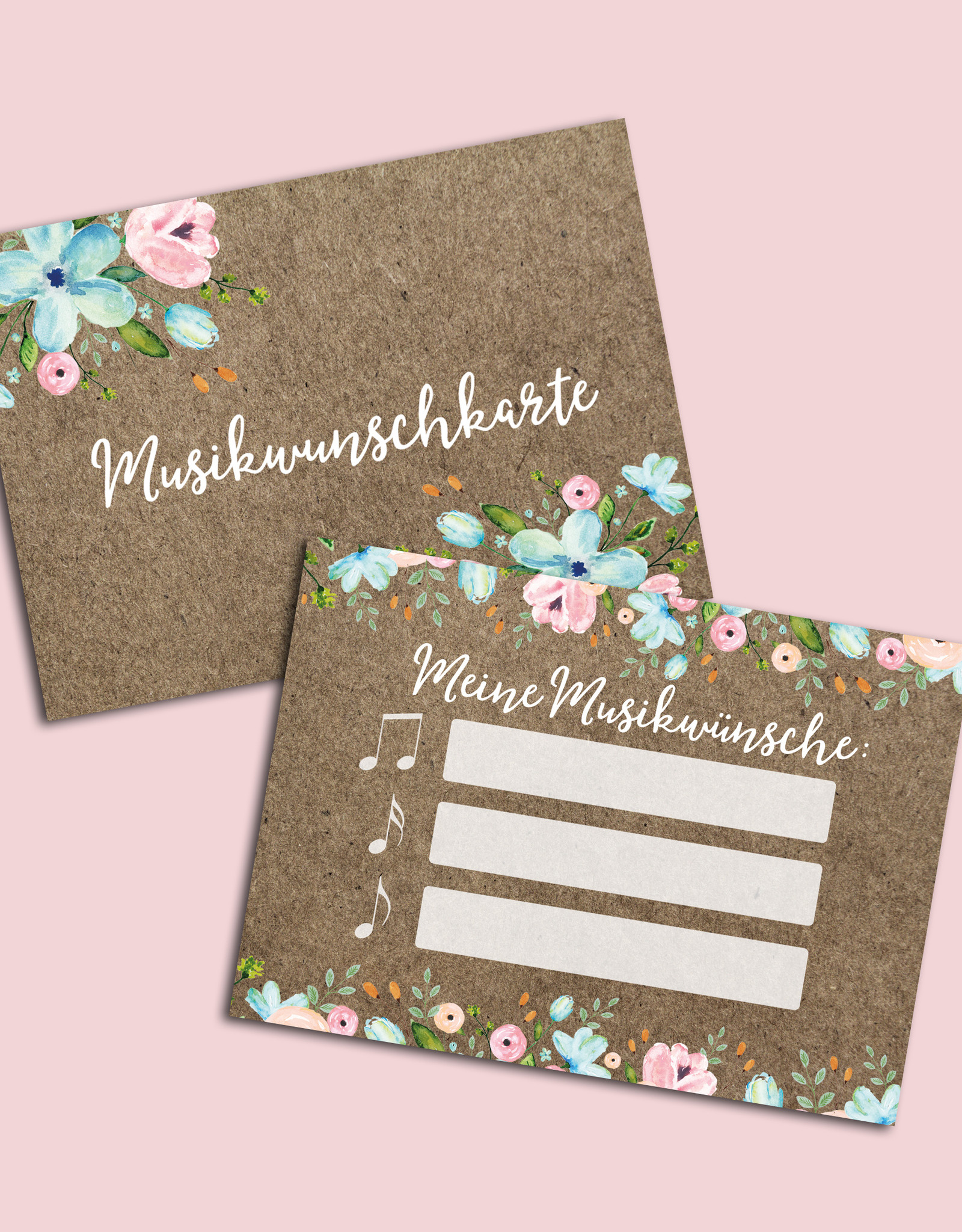 50 Musikwunschkarten für Hochzeit oder Geburtstag