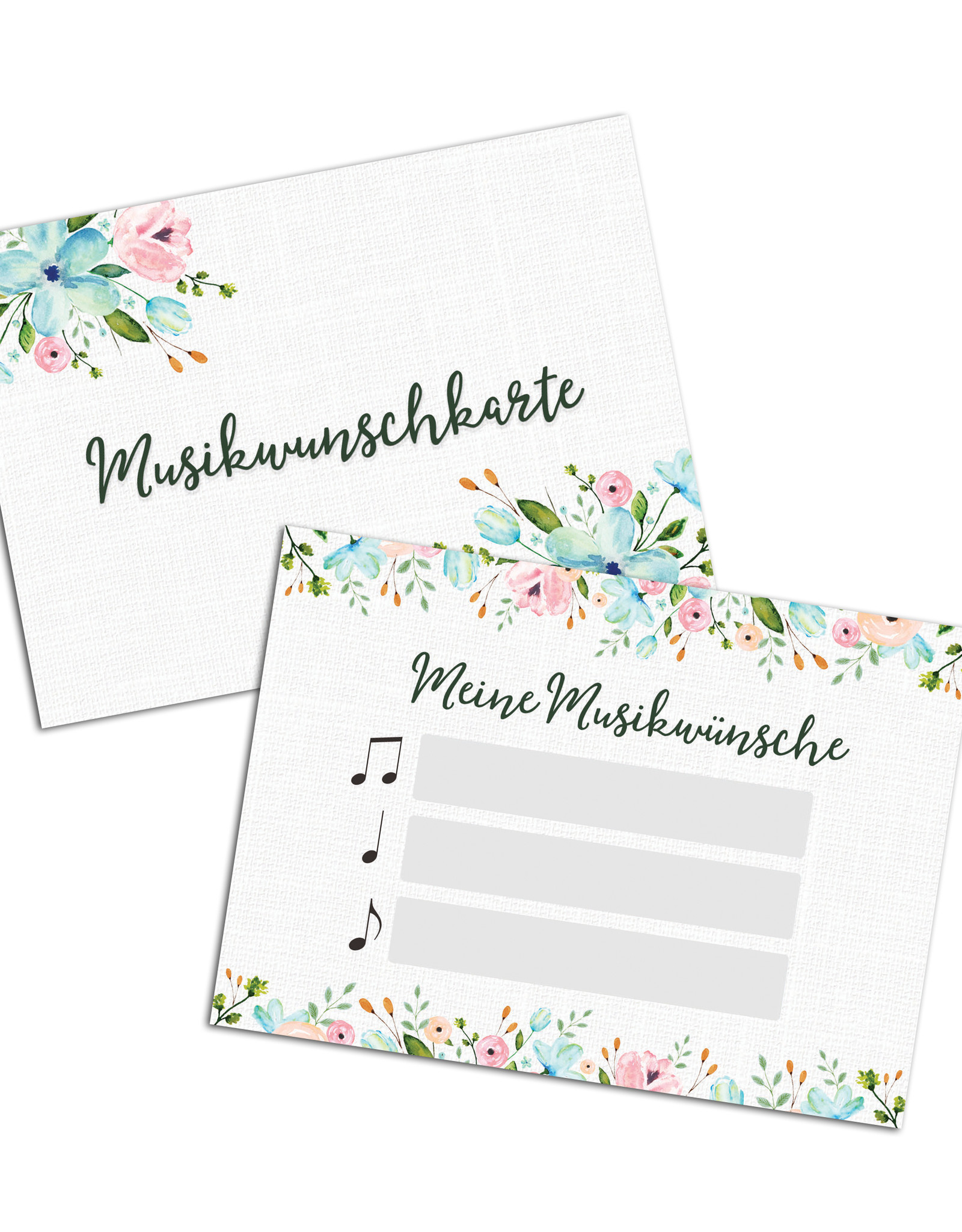 50 Musikwunschkarten für Hochzeit oder Geburtstag