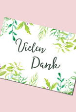 Postkarte "Vielen Dank" Grüne Hochzeit