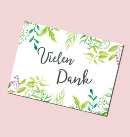 Postkarte "Vielen Dank" Grüne Hochzeit