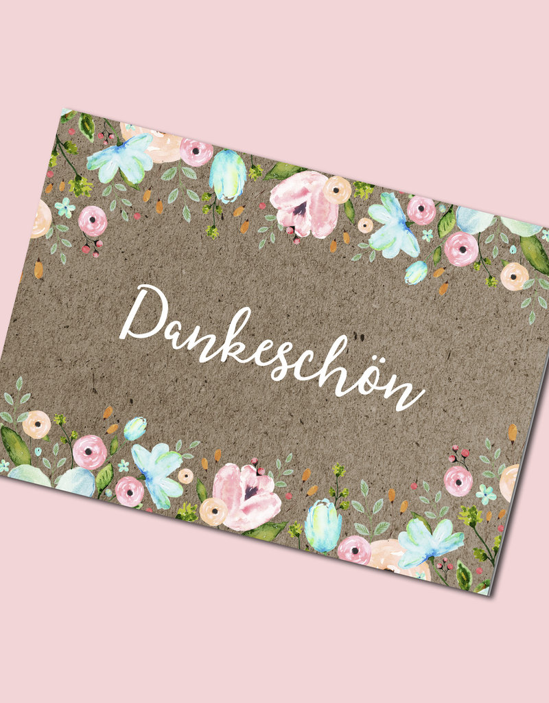 Postkarte Danke, Dankekarte, Grußkarte Dankeschön - Nastami.de