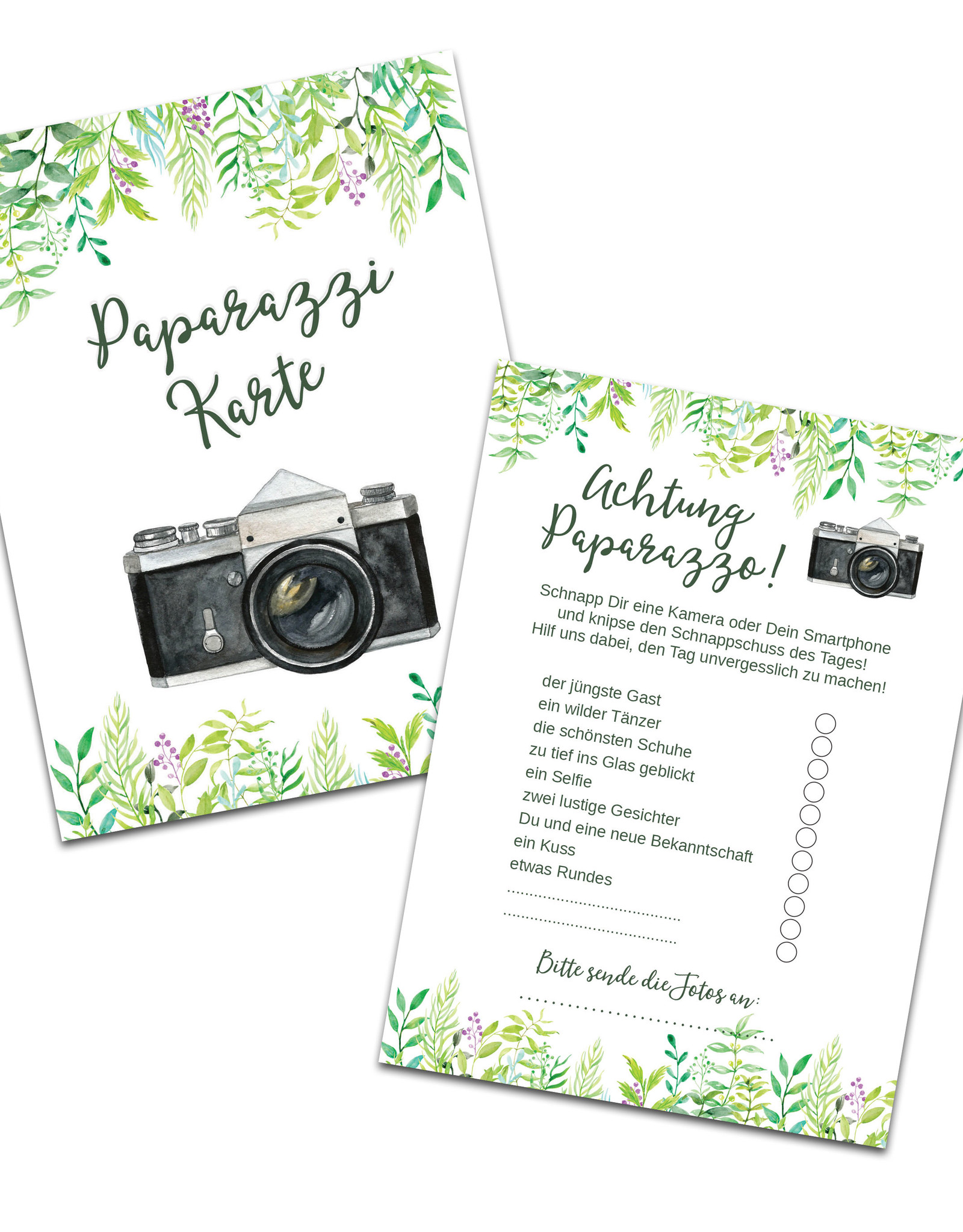 50 Fotokarten "Grüne Hochzeit"