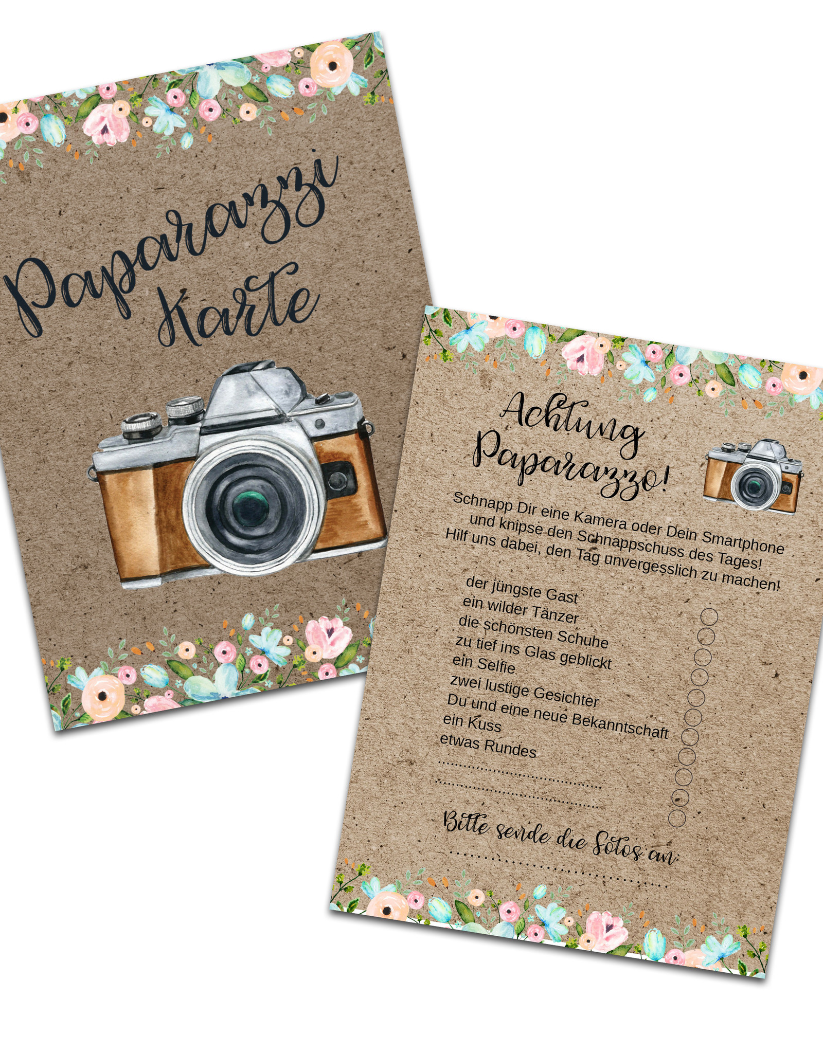 50 Fotokarten Hochzeit