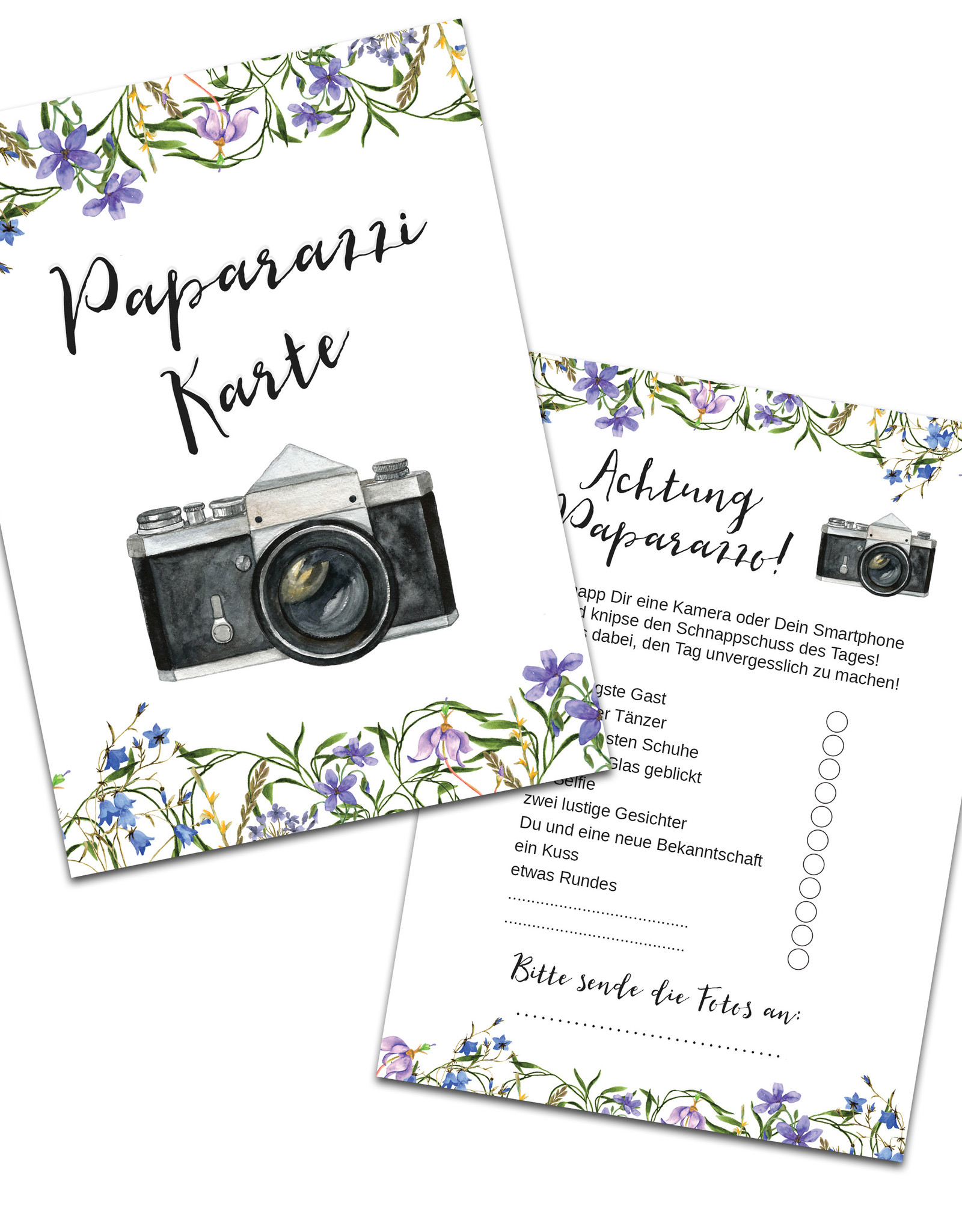 50 Fotokarten "Blaue Hochzeit"