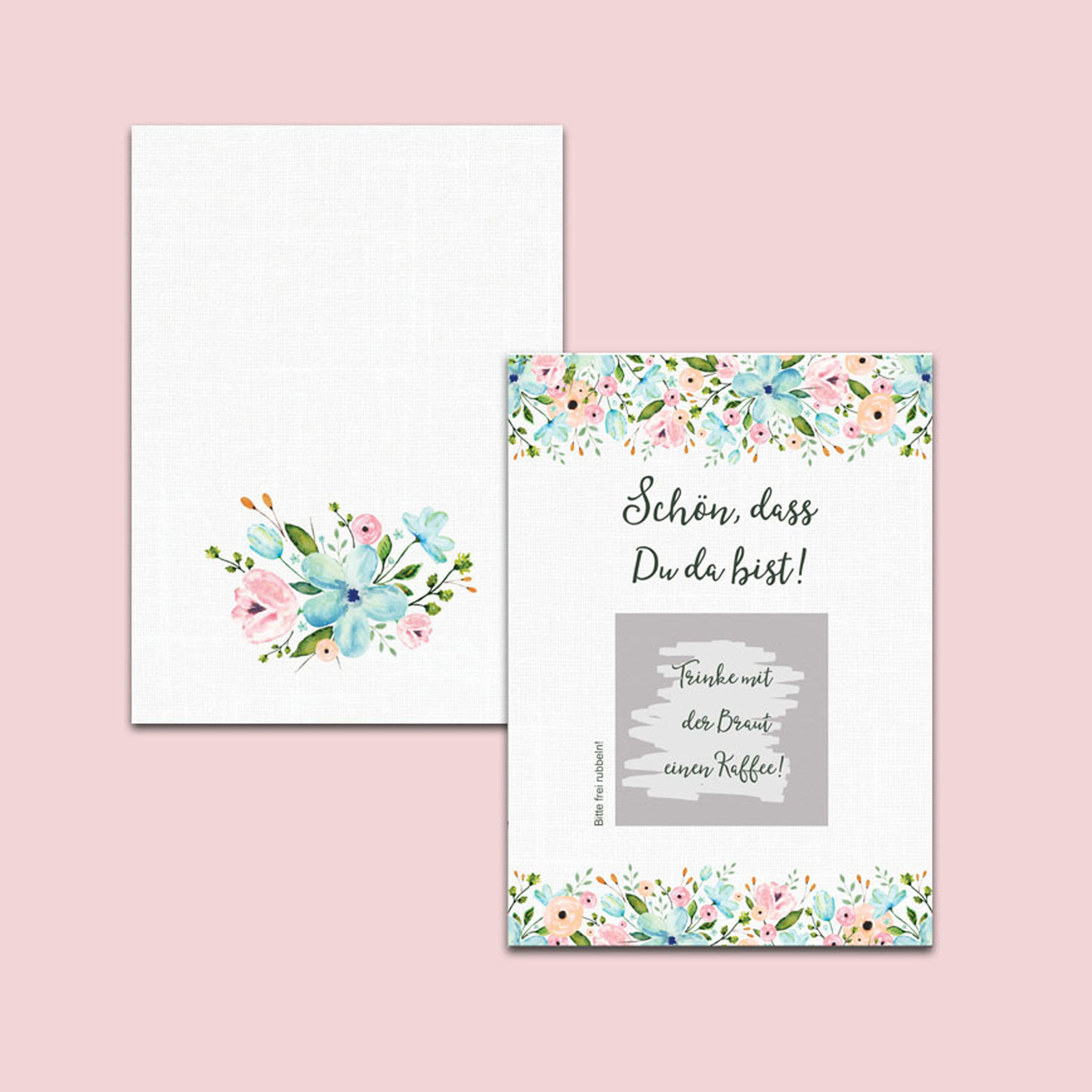 Rubbelkarten als Gastgeschenk bei der Hochzeit, weiße Hochzeit Nastami.de