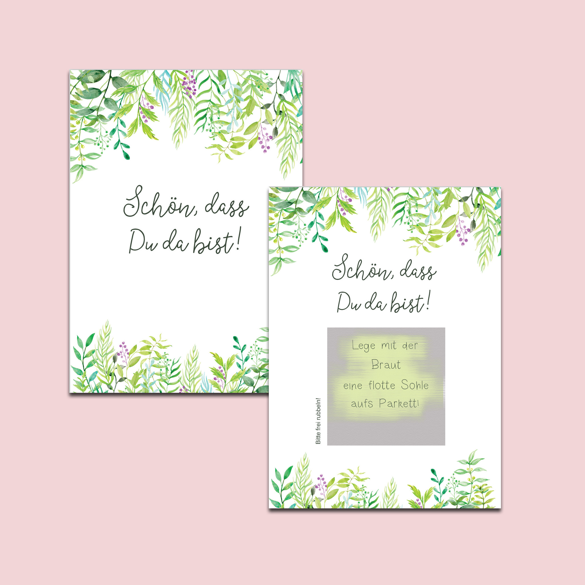 Rubbelkarten als Gastgeschenk bei der Hochzeit, Grüne Hochzeit Nastami.de