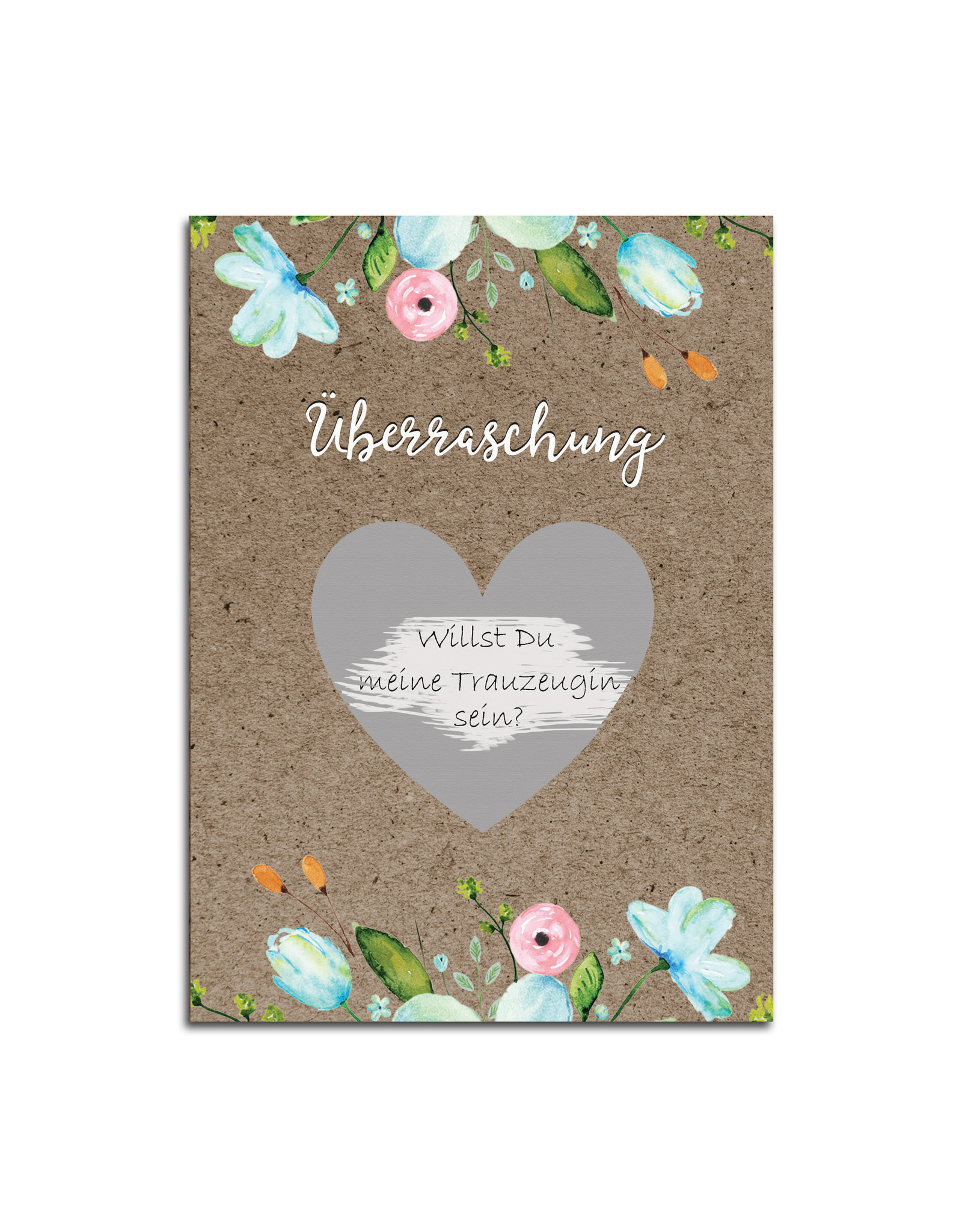 5 x Rubbelkarten "Überraschung Blumen"  VINTAGE BRAUN