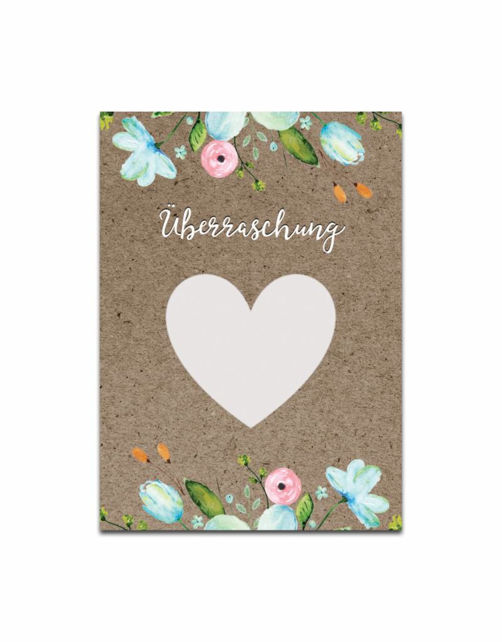 5 x Rubbelkarten "Überraschung Blumen"  VINTAGE BRAUN