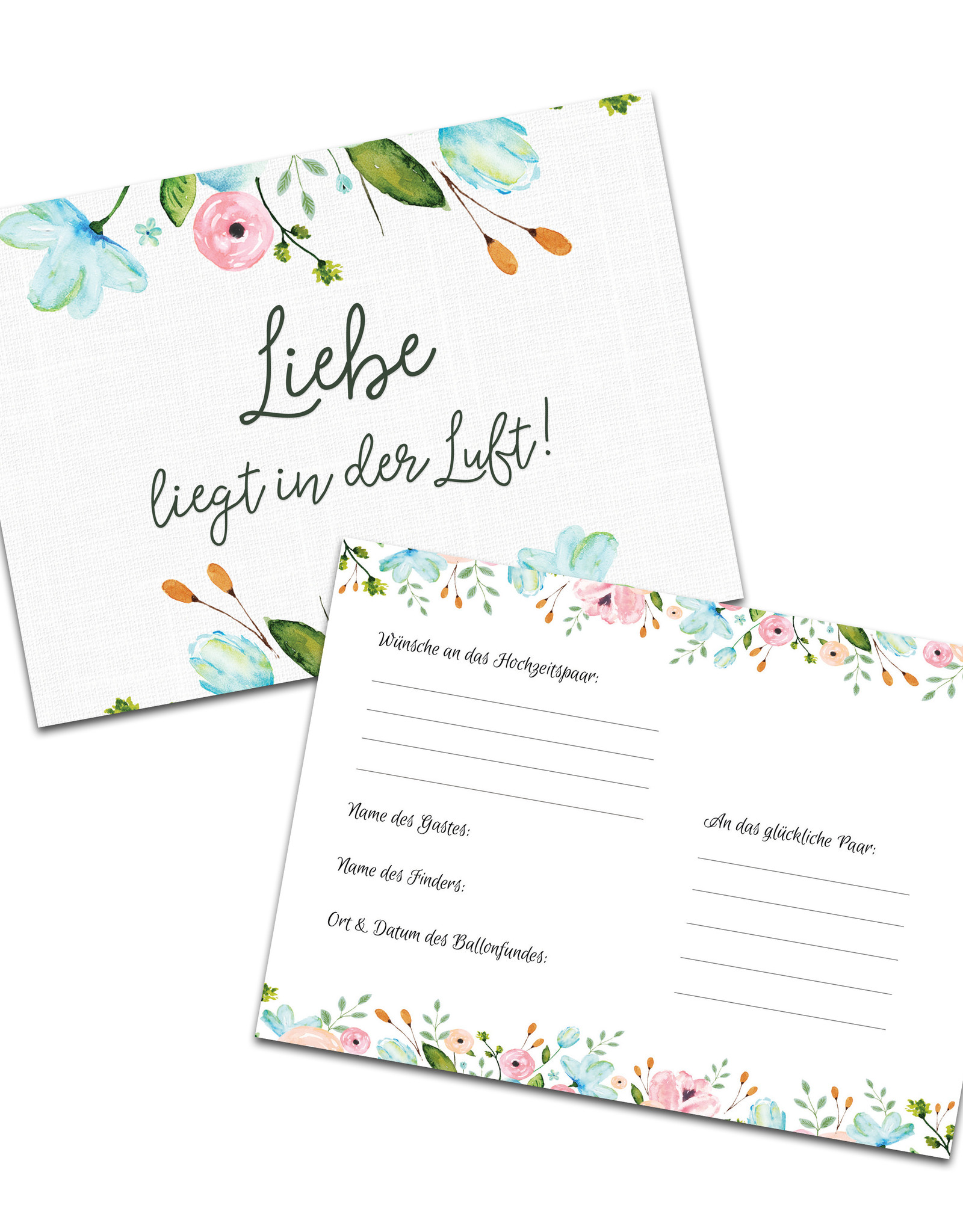 Ballonflugkarten für die Hochzeit