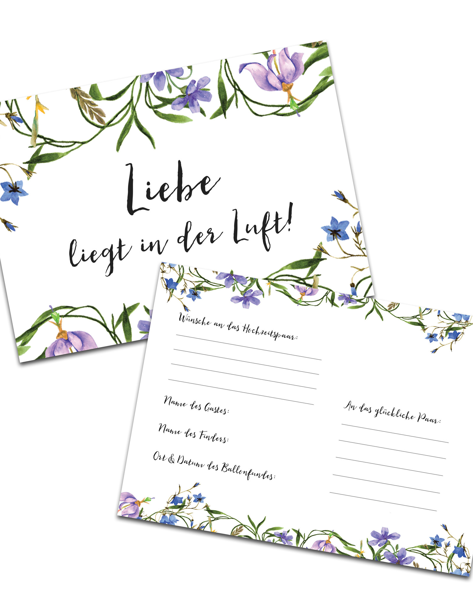 Ballonflugkarten für die Hochzeit