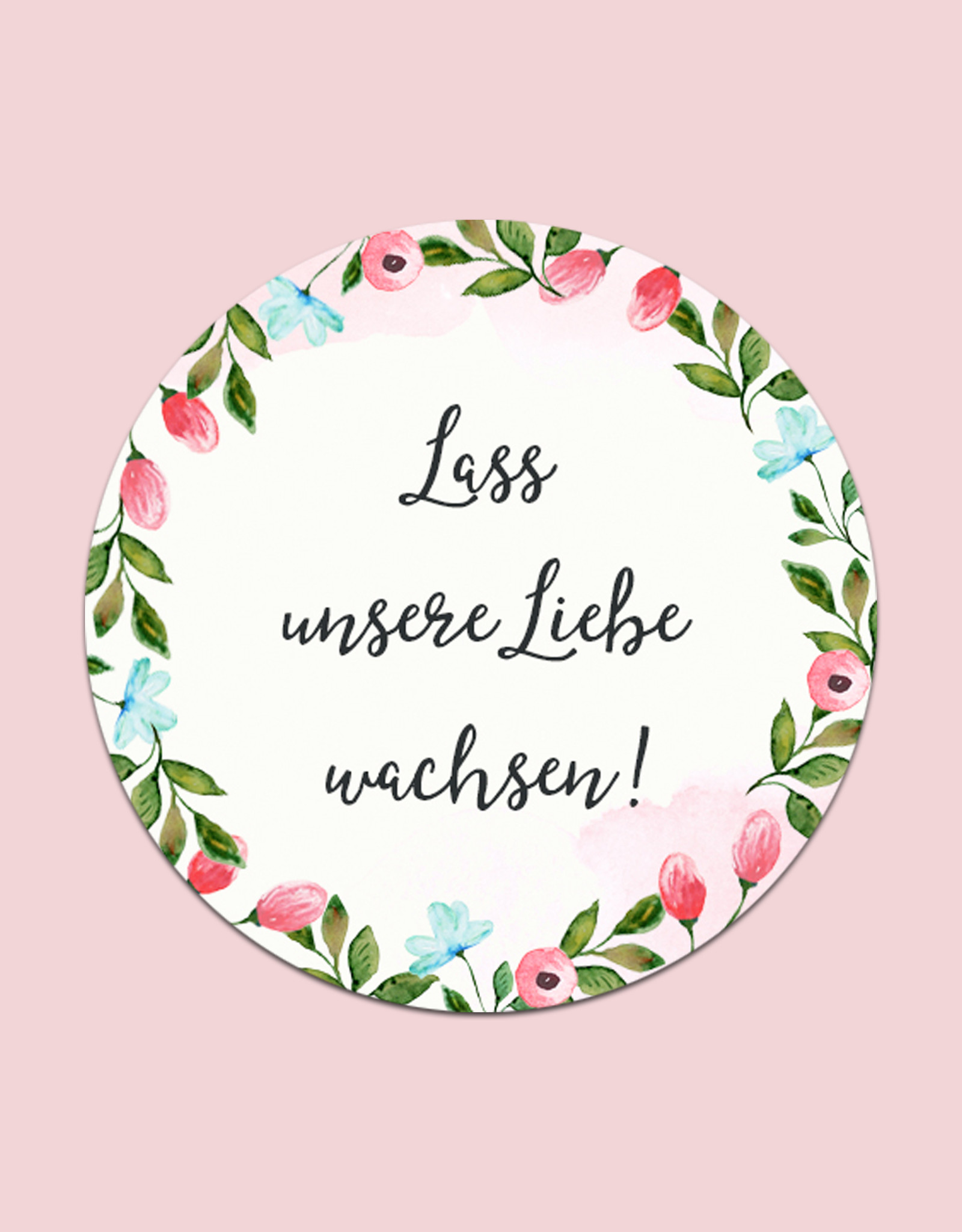 50 Sticker "Lass unsere Liebe wachsen!" Weiße Hochzeit