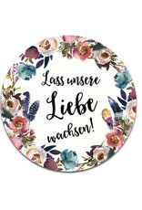 50 Sticker "Lass unsere Liebe wachsen!" BOHO Hochzeit