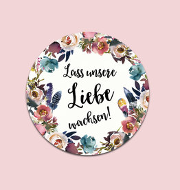 50 Sticker "Lass unsere Liebe wachsen!" BOHO Hochzeit