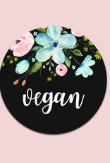 25 Sticker "vegan", Geschenkaufkleber