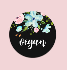 25 Sticker "vegan", Geschenkaufkleber