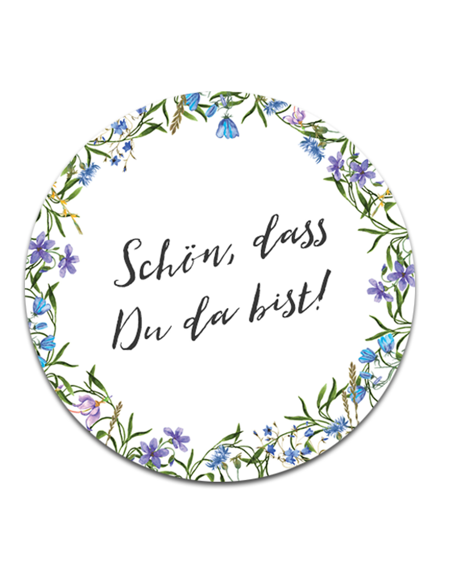 50 Sticker "Schön, dass Du da bist!" Blaue Hochzeit