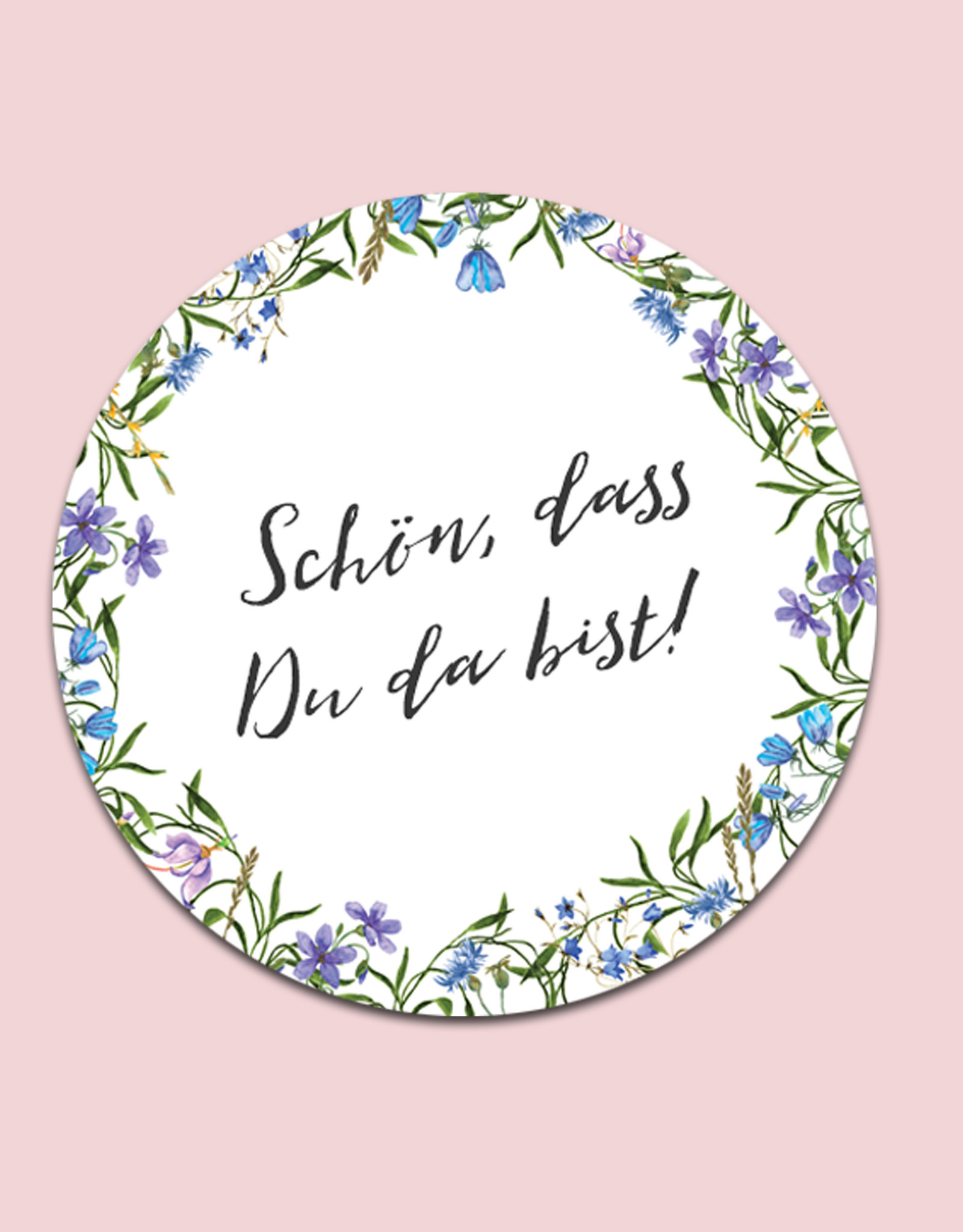 50 Sticker "Schön, dass Du da bist!" Blaue Hochzeit