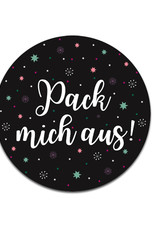 25 Sticker "Pack mich aus" Geschenkaufkleber