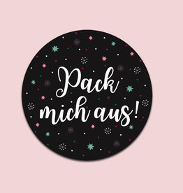 25 Sticker "Pack mich aus" Geschenkaufkleber