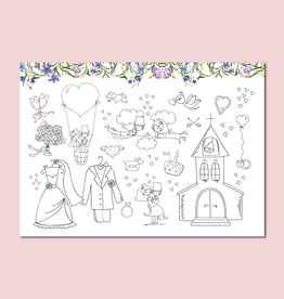 10 x Platzset zum Ausmalen "Blaue Hochzeit" 10 x Platzset zum Ausmalen "Blaue Hochzeit"