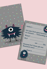 Einladungskarte Kindergeburtstag  "Monster"