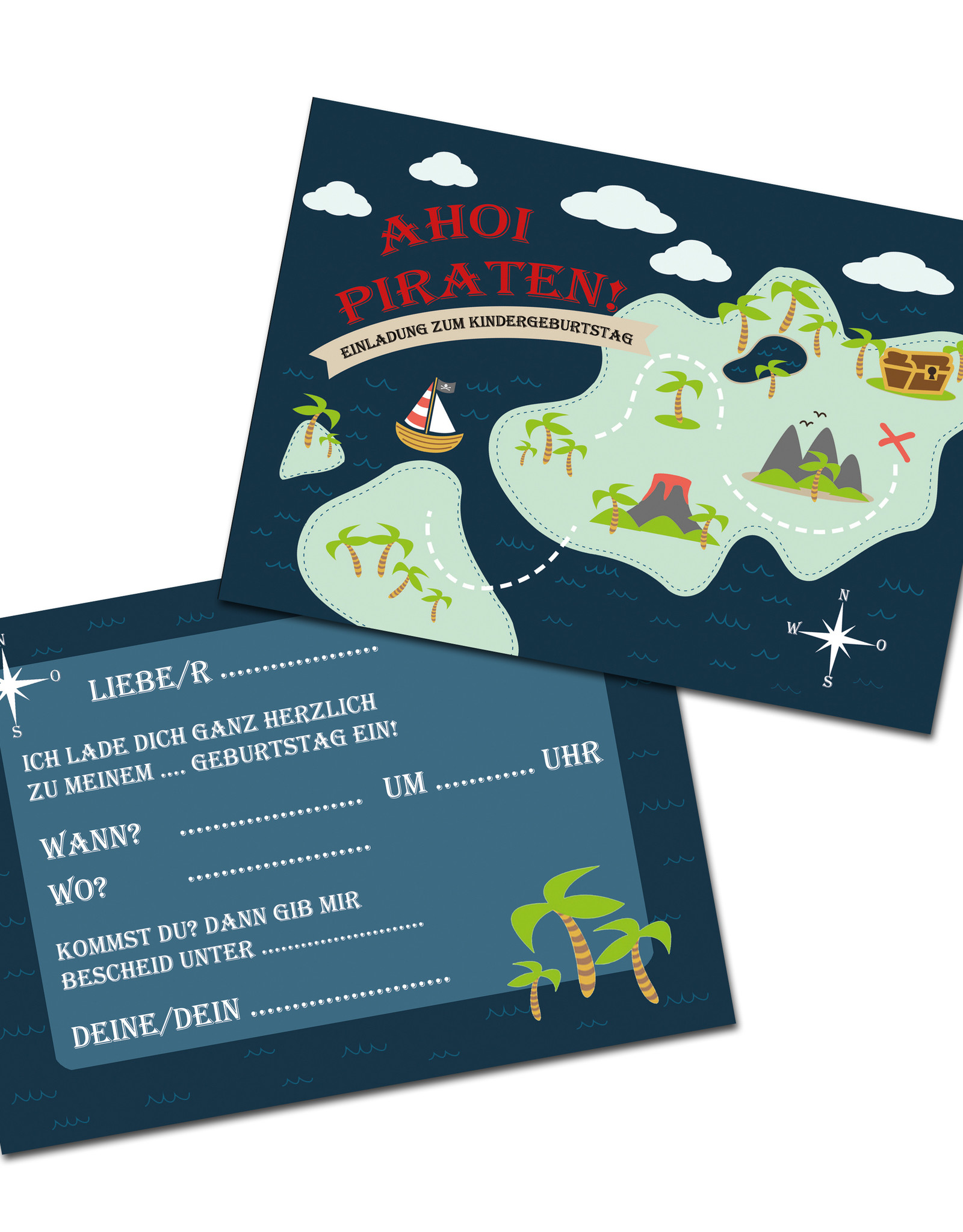 Einladungskarte Kindergeburtstag  "Pirat"