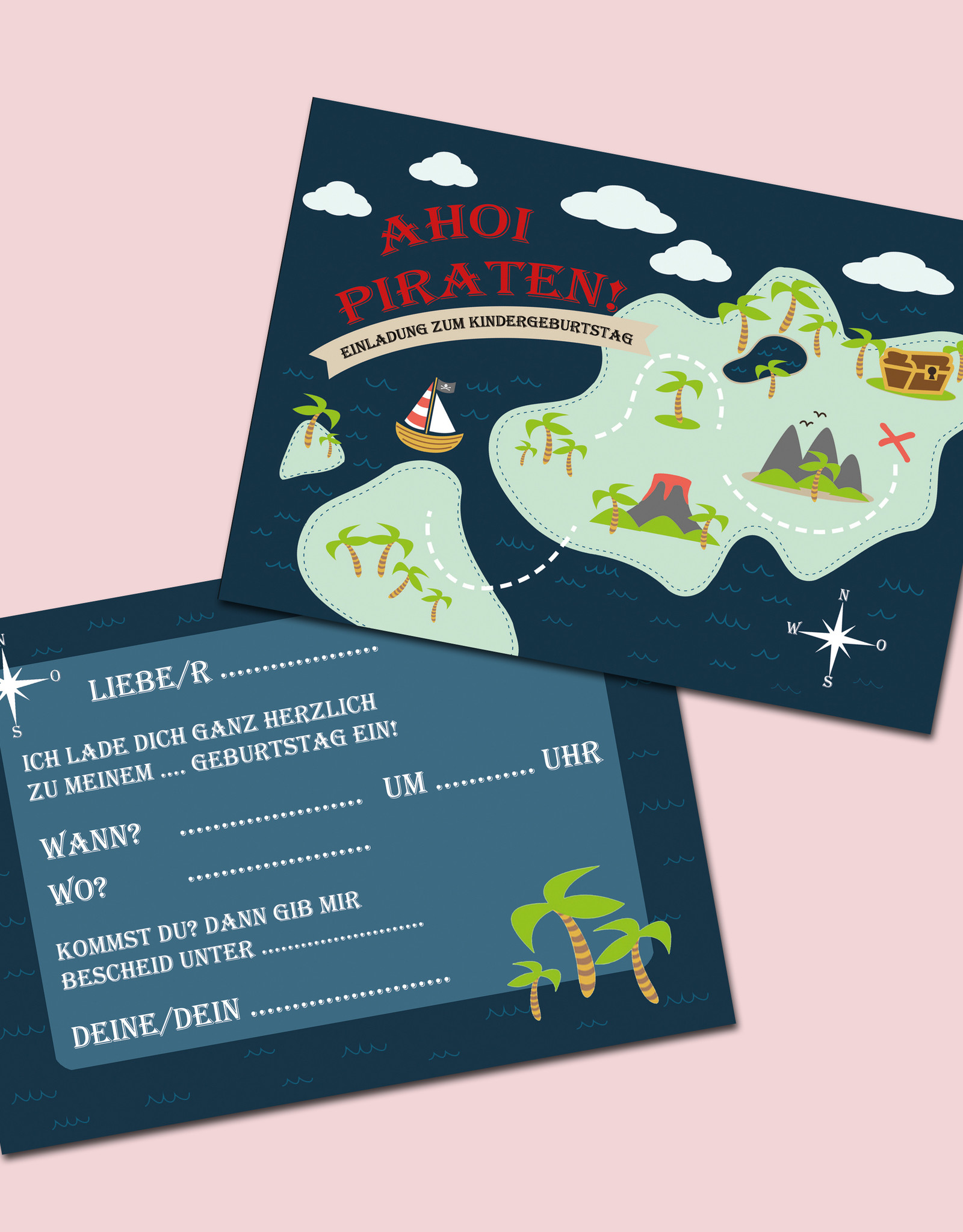 Einladungskarte Kindergeburtstag  "Pirat"