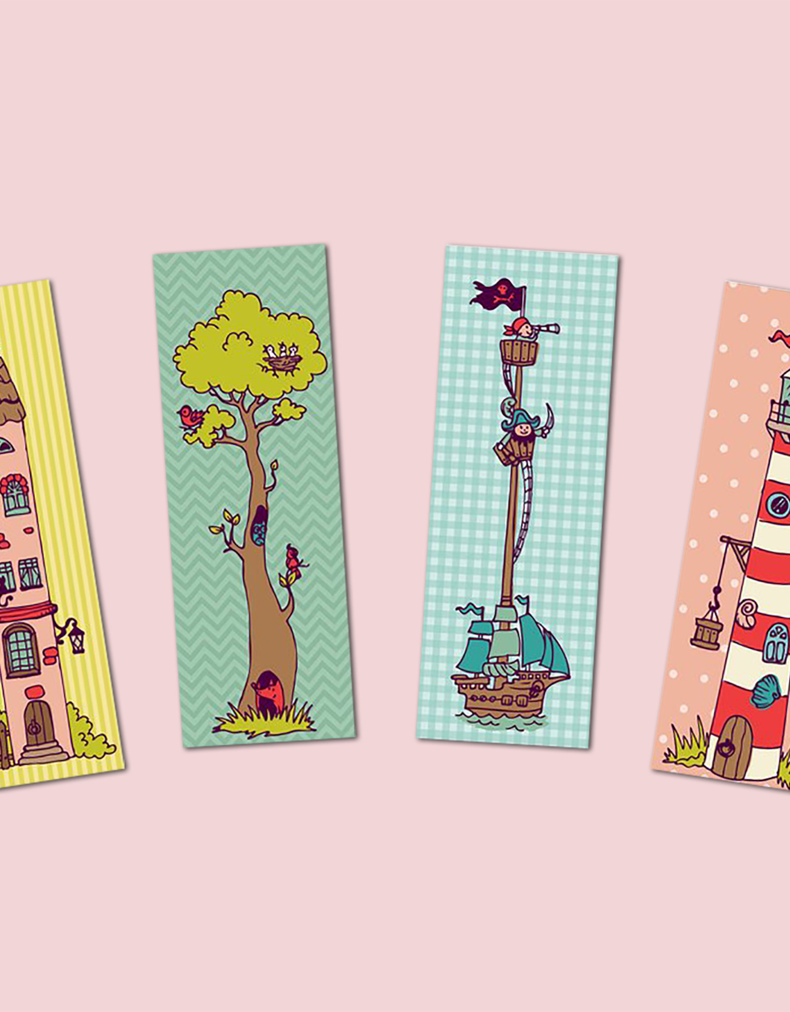 4 Lesezeichen als Gastgeschenk für den Kindergeburtstag