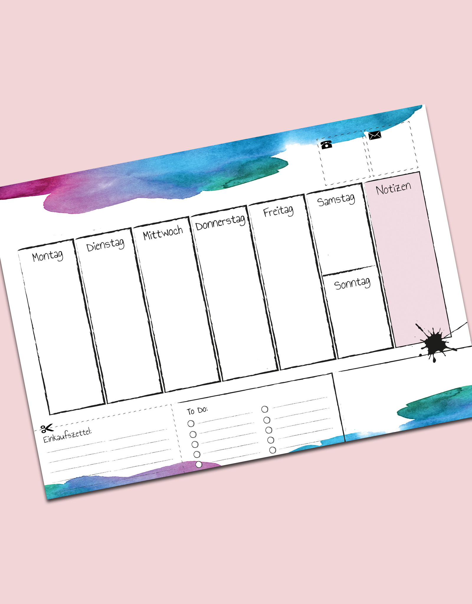 Schreibtischunterlage Aquarell DIN A2