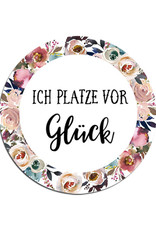 50 Sticker "Ich platze vor Glück!" BOHO Hochzeit Seifenblasen