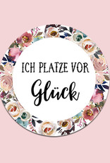 50 Sticker "Ich platze vor Glück!" BOHO Hochzeit Seifenblasen