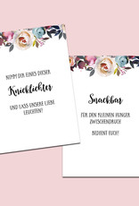 Schild Hochzeit 8er Set, Hochzeitsschilder BOHO